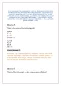 WGU E010 OBJECTIVE ASSESSMENT &sol; ACTUAL WGU E010 FOUNDATIONS OF PROGRAMMING &lpar;PYTHON&rpar; APPROVED OBJECTIVE ASSESSMENT &lpar;OA&rpar; EXAM TESTBANK 2026&sol;2027 PRACTICE QUESTIONS AND STUDY GUIDE COMPLETE ACCURATE EXAM REAL QUESTIONS AND CORRECT DETAILED ANSWERS WITH RATIO