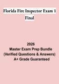 Florida Fire Inspector Exam 1 Final PDF &vert; Study Guide&comma; Practice Questions&comma; Test Bank & Fire Inspector Certification Prep