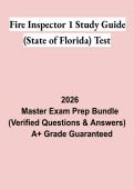 Fire Inspector 1 Study Guide &lpar;State of Florida&rpar; Test PDF &vert; Practice Questions&comma; Test Bank & Certification Exam Prep