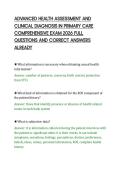 ADVANCED HEALTH ASSESSMENT AND&NewLine;CLINICAL DIAGNOSIS IN PRIMARY CARE&NewLine;COMPREHENSIVE EXAM 2026 FULL&NewLine;QUESTIONS AND CORRECT ANSWERS&NewLine;ALREADY