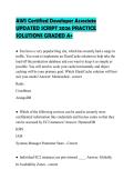 AWS Certified Developer Associate&NewLine;UPDATED SCRIPT 2026 PRACTICE&NewLine;SOLUTIONS GRADED A&plus;