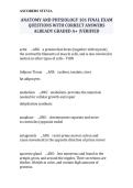 Anatomy & Physiology 101 Final Exam &vert; Questions & Verified Answers Study Guide