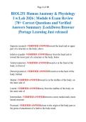 BIOL251 Human Anatomy & Physiology &NewLine;I w&sol;Lab 2026 &vert; Module 6 Exam Review &NewLine;&vert;70&plus; Correct Questions and Verified &NewLine;Answers Summary &vert;LockDown Browser &NewLine;&vert;Portage Learning Just released 