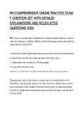 RN COMPREHENSIVE ONLINE PRACTICE EXAM&NewLine;F QUESTION SET WITH DETAILED&NewLine;EXPLANATIONS AND NCLEX-STYLE&NewLine;QUESTIONS 2026&NewLine;