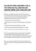 RN CONCEPT BASED ASSESSMENT LEVEL 12&NewLine;TEST PAPER 2026 FULL QUESTIONS AND&NewLine;ANSWERS VERIFIED STUDY GUIDE FINAL PREP&NewLine;