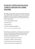 RN HESI EXIT CERTIFICATION EVALUATION&NewLine;COMPLETE QUESTIONS WITH VERIFIED&NewLine;SOLUTIONS&NewLine;