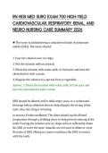 RN HESI MED SURG EXAM 700 HIGH-YIELD&NewLine;CARDIOVASCULAR&comma; RESPIRATORY&comma; RENAL&comma; AND&NewLine;NEURO NURSING CARE SUMMARY 2026&NewLine;