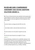 RN HESI MED-SURG COMPREHENSIVE&NewLine;ASSESSMENT 2026 SOLVED QUESTIONS&NewLine;SOLUTIONS GRADED A&plus;
