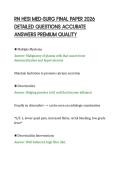 RN HESI MED-SURG FINAL PAPER 2026&NewLine;DETAILED QUESTIONS ACCURATE&NewLine;ANSWERS PREMIUM QUALITY&NewLine;