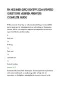 RN HESI MED-SURG REVIEW 2026 UPDATED&NewLine;QUESTIONS VERIFIED ANSWERS&NewLine;COMPLETE GUIDE&NewLine;