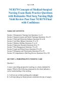 NUR170 Concepts of Medical-Surgical &NewLine;Nursing Exam Bank Practice Questions &NewLine;with Rationales Med Surg Nursing High &NewLine;Yield Review Pass Your NUR170 Final &NewLine;with Confidence