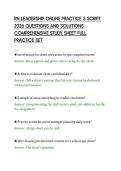 RN LEADERSHIP ONLINE PRACTICE 5 SCRIPT&NewLine;2026 QUESTIONS AND SOLUTIONS&NewLine;COMPREHENSIVE STUDY SHEET FULL&NewLine;PRACTICE SET&NewLine;