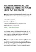 RN LEADERSHIP ONLINE PRACTICE 5 TEST&NewLine;PAPER 2026 FULL QUESTIONS AND ANSWERS&NewLine;VERIFIED STUDY GUIDE FINAL PREP&NewLine;