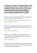 RN MEDICAL SURGICAL NEUROSENSORY AND&NewLine;IMMUNE SYSTEM EXAM ACTUAL PAPER 2026&NewLine;QUESTIONS WITH SOLUTIONS GRADED A&NewLine;PLUS COMPLETE REVIEW SET 140 ITEMS&NewLine;