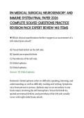 RN MEDICAL SURGICAL NEUROSENSORY AND&NewLine;IMMUNE SYSTEM FINAL PAPER 2026&NewLine;COMPLETE SOLVED QUESTIONS PRACTICE&NewLine;REVISION PACK EXPERT REVIEW 140 ITEMS&NewLine;