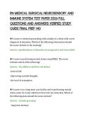 RN MEDICAL SURGICAL NEUROSENSORY AND&NewLine;IMMUNE SYSTEM TEST PAPER 2026 FULL&NewLine;QUESTIONS AND ANSWERS VERIFIED STUDY&NewLine;GUIDE FINAL PREP 140&NewLine;