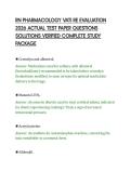 RN PHARMACOLOGY VATI RE EVALUATION&NewLine;2026 ACTUAL TEST PAPER QUESTIONS&NewLine;SOLUTIONS VERIFIED COMPLETE STUDY&NewLine;PACKAGE&NewLine;