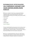 RN PHARMACOLOGY VATI RE EVALUATION&NewLine;2026 COMPREHENSIVE ASSESSMENT SCRIPT&NewLine;SOLVED QUESTIONS ANSWERS UPDATED&NewLine;REVIEW SET
