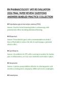 RN PHARMACOLOGY VATI RE EVALUATION&NewLine;2026 FINAL PAPER REVIEW QUESTIONS&NewLine;ANSWERS BUNDLED PRACTICE COLLECTION&NewLine;