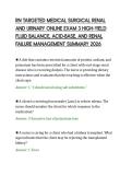 RN TARGETED MEDICAL SURGICAL RENAL&NewLine;AND URINARY ONLINE EXAM 3 HIGH-YIELD&NewLine;FLUID BALANCE&comma; ACID-BASE&comma; AND RENAL&NewLine;FAILURE MANAGEMENT SUMMARY 2026&NewLine;