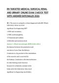 RN TARGETED MEDICAL SURGICAL RENAL&NewLine;AND URINARY ONLINE EXAM 3 MOCK TEST&NewLine;WITH ANSWER RATIONALES 2026