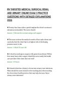RN TARGETED MEDICAL SURGICAL RENAL&NewLine;AND URINARY ONLINE EXAM 3 PRACTICE&NewLine;QUESTIONS WITH DETAILED EXPLANATIONS&NewLine;2026&NewLine;