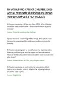 RN VATI NURSING CARE OF CHILDREN 2 2026&NewLine;ACTUAL TEST PAPER QUESTIONS SOLUTIONS&NewLine;VERIFIED COMPLETE STUDY PACKAGE&NewLine;
