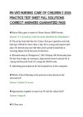 RN VATI NURSING CARE OF CHILDREN 2 2026&NewLine;PRACTICE TEST SHEET FULL SOLUTIONS&NewLine;CORRECT ANSWERS GUARANTEED PASS&NewLine;