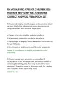 RN VATI NURSING CARE OF CHILDREN 2026&NewLine;PRACTICE TEST SHEET FULL SOLUTIONS&NewLine;CORRECT ANSWERS PREPARATION SET