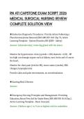 RN ATI CAPSTONE EXAM SCRIPT 2026&NewLine;MEDICAL SURGICAL NURSING REVIEW&NewLine;COMPLETE SOLUTION VIEW