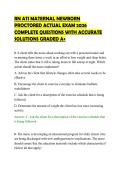 RN ATI MATERNAL NEWBORN&NewLine;PROCTORED ACTUAL EXAM 2026&NewLine;COMPLETE QUESTIONS WITH ACCURATE&NewLine;SOLUTIONS GRADED A&plus;&NewLine;