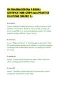 RN PHARMACOLOGY A RELIAS&NewLine;CERTIFICATION SCRIPT 2026 PRACTICE&NewLine;SOLUTIONS GRADED A&plus;&NewLine;