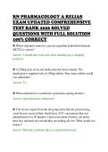RN PHARMACOLOGY A RELIAS&NewLine;EXAM UPDATED COMPREHENSIVE&NewLine;TEST BANK 2026 SOLVED&NewLine;QUESTIONS WITH FULL SOLUTION&NewLine;100&percnt; CORRECT