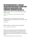 RN PHARMACOLOGY A RELIAS&NewLine;EXAM UPDATED FINAL PAPER 2026&NewLine;COMPLETE QUESTIONS AND&NewLine;VERIFIED ANSWERS GRADE A&plus;