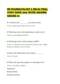 RN PHARMACOLOGY A RELIAS FINAL&NewLine;STUDY GUIDE 2026 TESTED ANSWERS&NewLine;GRADED A&plus;&NewLine;