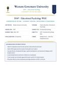 WGU D307&sol; D 307 Educational Psychology OA Exam &lpar;Latest 2026&sol;2027 Update&rpar; &vert;  Q&A with Verified Answers and Detailed Rationales &vert; Human Development &vert; A&plus; Graded &vert; Western Governors University