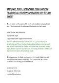 RNC NIC 2026 LICENSURE EVALUATION&NewLine;PRACTICAL REVIEW ANSWERS KEY STUDY&NewLine;SHEET&NewLine;