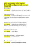 ABA Applied Behavior Analysis &lpar;Autism&rpar; Exam Questions & Answers &lpar;Grade A&plus;&rpar;&period;docx&NewLine;&NewLine;