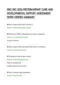 RNC NIC 2026 PRETERM INFANT CARE AND&NewLine;DEVELOPMENTAL SUPPORT ASSESSMENT&NewLine;PAPER VERIFIED SUMMARY