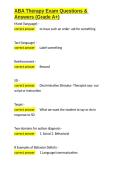 ABA Therapy Exam Questions & Answers &lpar;Grade A&plus;&rpar;&period;docx&NewLine;&NewLine;