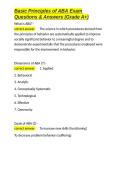 Basic Principles of ABA Exam Questions & Answers &lpar;Grade A&plus;&rpar;&period;docx&NewLine;&NewLine;