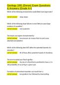  Geology 1001 Exam Package Deal With Complete Solutions 