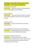 Geology Final 1001 Peter Doran Exam Questions & Answers &lpar;Grade A&plus;&rpar;&period;docx&NewLine;&NewLine;