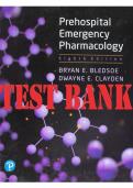 Test Bank For Prehospital Emergency Pharmacology&comma; 8th Edition by BLEDSOE&comma; Bryan Bledsoe&comma; Dwayne Clayden