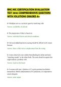 RNC NIC CERTIFICATION EVALUATION&NewLine;TEST 2026 COMPREHENSIVE QUESTIONS&NewLine;WITH SOLUTIONS GRADED A&plus;&NewLine;