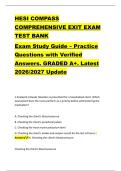 HESI COMPASS &NewLine;COMPREHENSIVE EXIT EXAM &NewLine;TEST BANK  &NewLine;Exam Study Guide &ndash; Practice &NewLine;Questions with Verified &NewLine;Answers&period; GRADED A&plus;&period; Latest &NewLine;2026&sol;2027 Update 