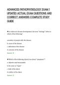 ADVANCED PATHOPHYSIOLOGY EXAM 1&NewLine;UPDATED ACTUAL EXAM QUESTIONS AND&NewLine;CORRECT ANSWERS COMPLETE STUDY&NewLine;GUIDE