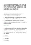 ADVANCED PATHOPHYSIOLOGY EXAM 2&NewLine;EXAM PREP COMPLETE QUESTIONS AND&NewLine;ANSWERS FULL SOLUTION
