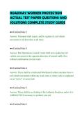 ROADWAY WORKER PROTECTION&NewLine;ACTUAL TEST PAPER QUESTIONS AND&NewLine;SOLUTIONS COMPLETE STUDY GUIDE&NewLine;
