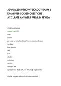 ADVANCED PATHOPHYSIOLOGY EXAM 3&NewLine;EXAM PREP SOLVED QUESTIONS&NewLine;ACCURATE ANSWERS PREMIUM REVIEW